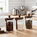 Glass Storage Jars with Lids – 3-Pack Airtight Food & Pantry